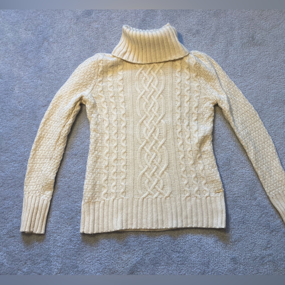 Eddie Bauer Cable Knit Wool Fisherman Sweater
